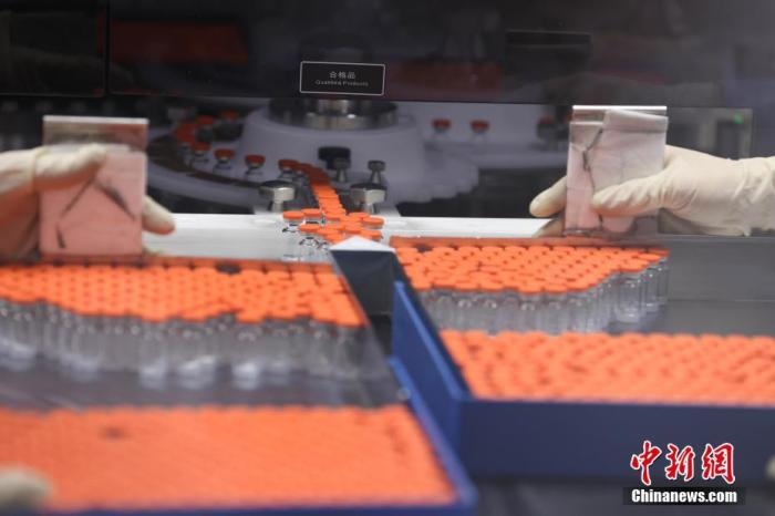 資料圖：北京科興中維生物技術(shù)有限公司生產(chǎn)線上的疫苗。 <a target='_blank' href='/'>中新社</a>記者 蔣啟明 攝 　