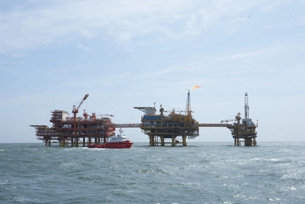 墾利6-1油田海上施工現(xiàn)場。受訪者供圖