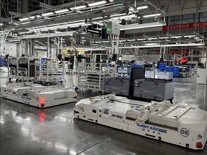 新能源汽車智能生產線。人民網 王紹紹攝