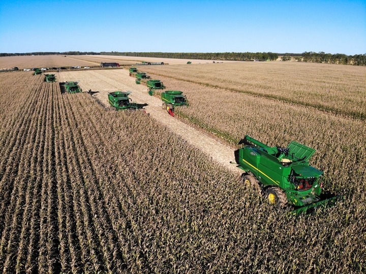 9月20日在位于黑龍江雙鴨山市友誼縣的北大荒農(nóng)業(yè)股份有限公司友誼分公司一地塊拍攝的秋收現(xiàn)場（無人機照片）。新華社記者 王松 攝