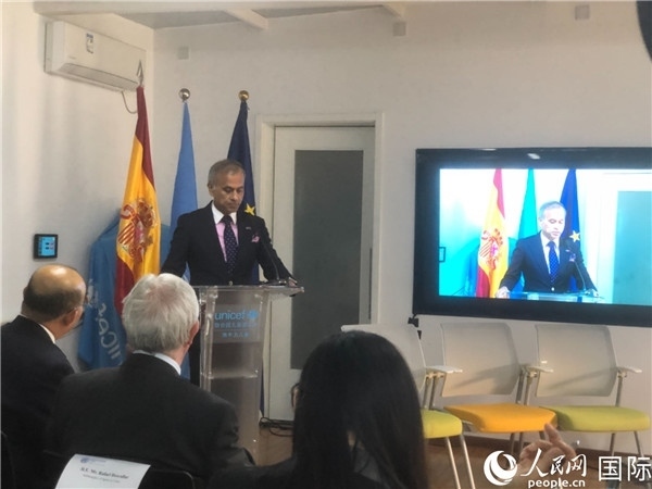 聯(lián)合國駐華協(xié)調(diào)員常啟德在研討會上致辭。 人民網(wǎng)記者 趙健攝