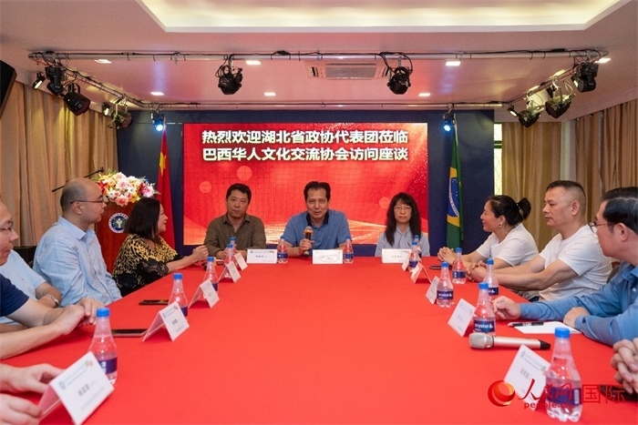 湖北省政協(xié)經(jīng)濟(jì)委員會主任王兆民（中）在座談會上致辭。 人民網(wǎng)記者 陳海琪攝