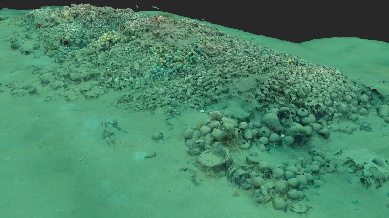 南海西北陸坡一號(hào)沉船遺址核心區(qū)三維圖。國(guó)家文物局供圖