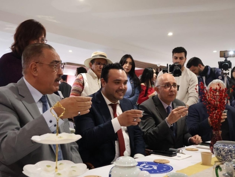 觀眾興致勃勃地體驗(yàn)茶藝。陳芷珊攝