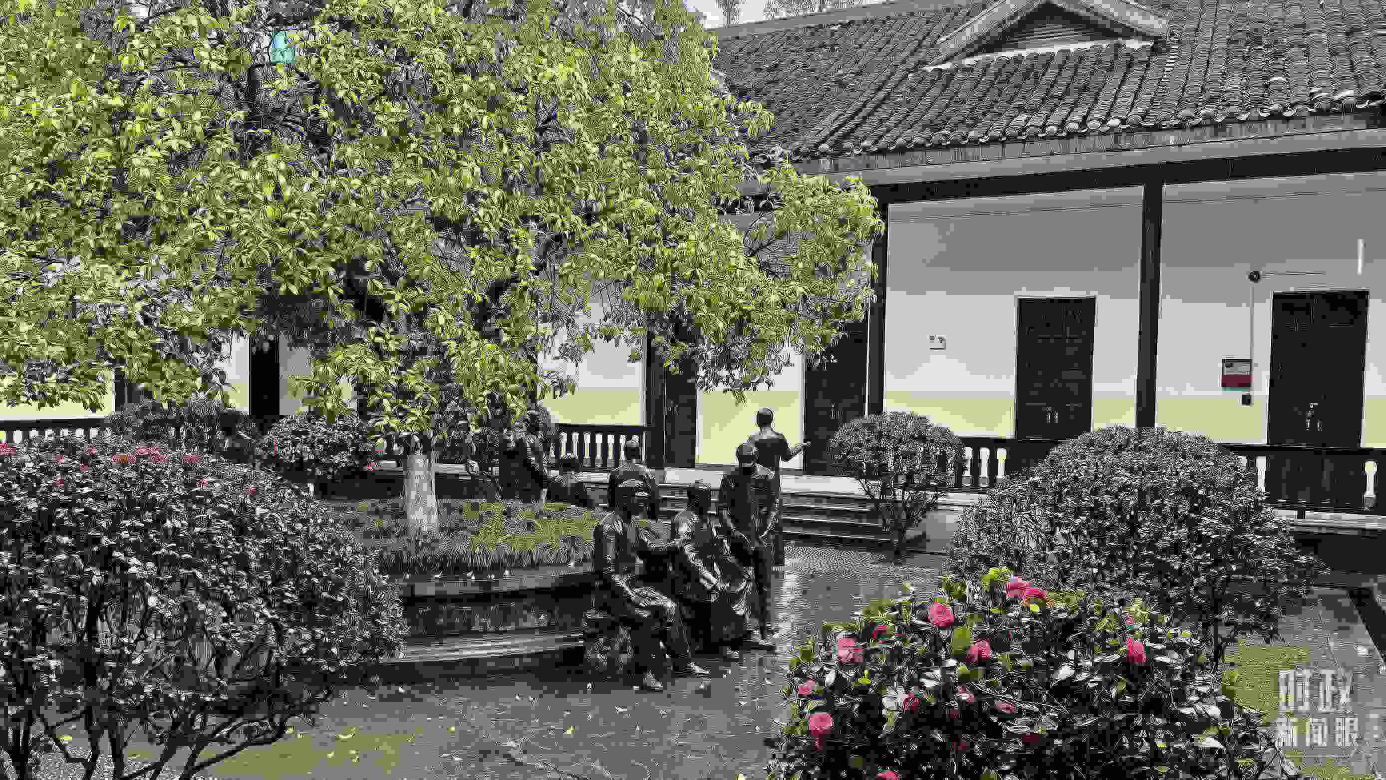 △湖南第一師范學(xué)院（城南書院校區(qū)）校園里。（總臺央視記者趙化拍攝）