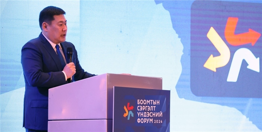 1.奧云額爾登總理致辭。圖片來(lái)源：蒙政府官網(wǎng)