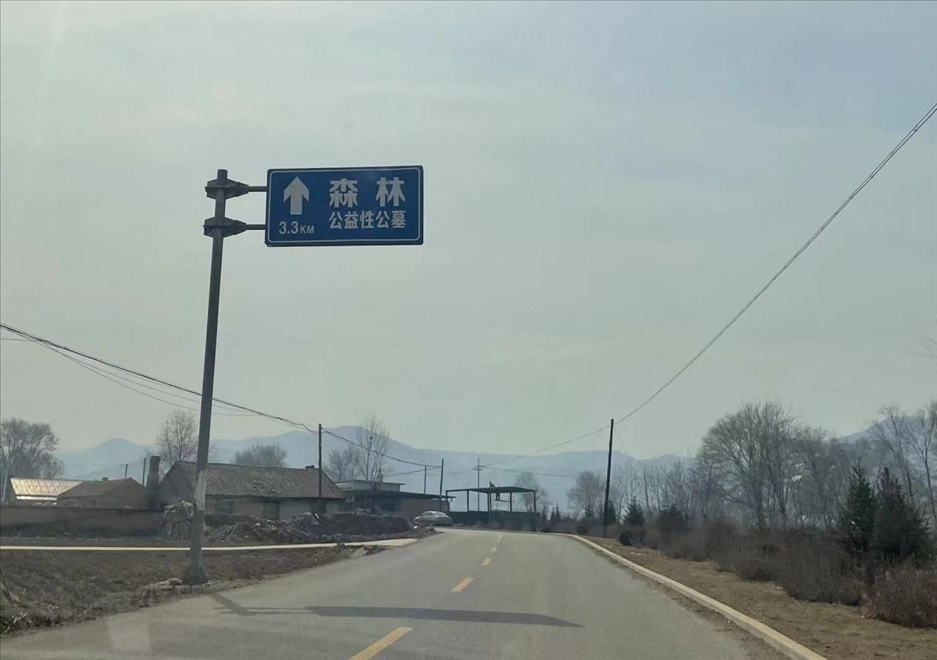 通往森林紀(jì)念園公墓的路上，指示牌標(biāo)注“公益性公墓”  （白杰戈攝）