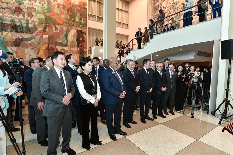 圖為“遇鑒漢字，和合共生”漢字展活動現(xiàn)場。（主辦方供圖）