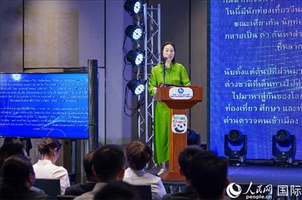 中國駐泰國大使館公使銜參贊常禹萌致辭。（普拉維攝）