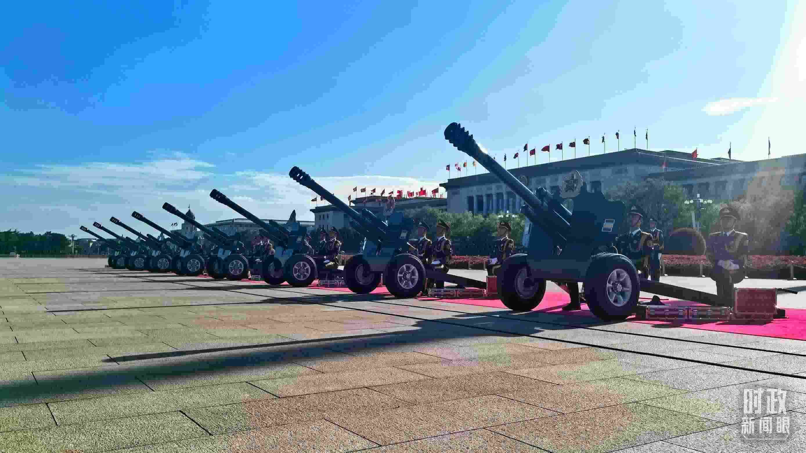 △天安門廣場的禮炮。（總臺央視記者王子杭拍攝）
