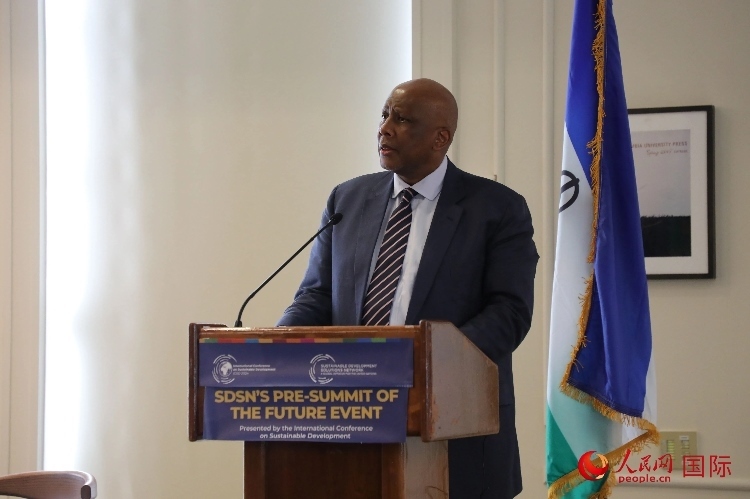 萊索托國王萊齊耶三世出席活動(dòng)并致辭。人民網(wǎng)記者 李志偉攝