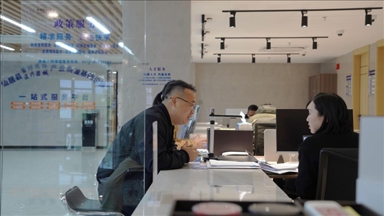 浙江省臺州市辦事群眾在政務(wù)服務(wù)中心咨詢業(yè)務(wù)辦理相關(guān)問題。圖片來源：人民網(wǎng)浙江頻道
