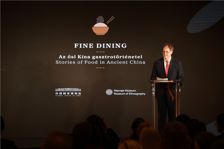 匈牙利文化和創(chuàng)新部副國務(wù)秘書喬鮑致辭。圖片由中國駐匈牙利大使館提供。