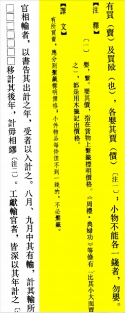 △“買賣的時(shí)候，應(yīng)分別掛上價(jià)格標(biāo)簽標(biāo)明價(jià)格，小件物品每件不到一錢的，不必懸掛標(biāo)簽。”