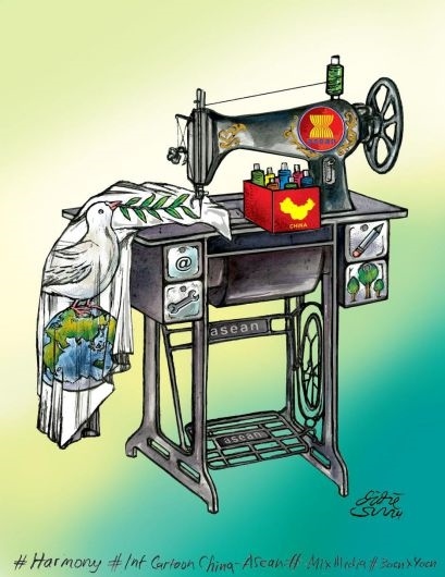 單幅卡通一等獎獲獎作品。（主辦方供圖）