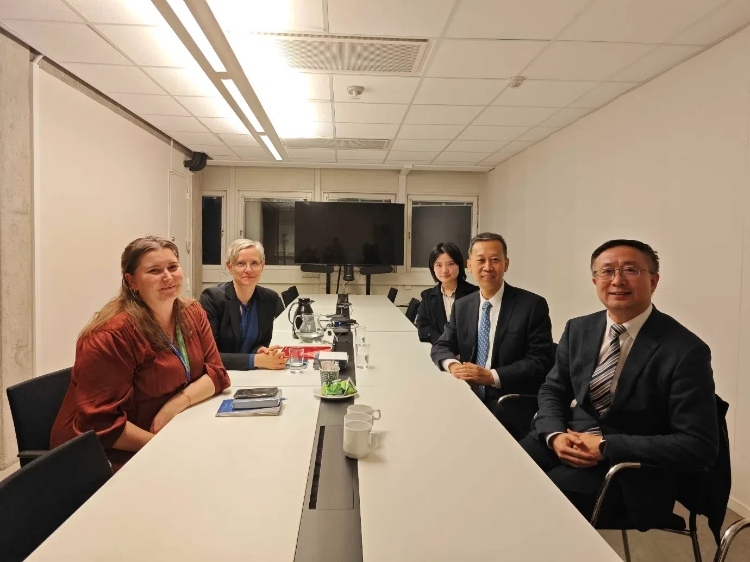 中國駐瑞典大使崔愛民會(huì)見瑞典聯(lián)合國教科文組織全國委員會(huì)秘書長(zhǎng)。中國駐瑞典大使館供圖