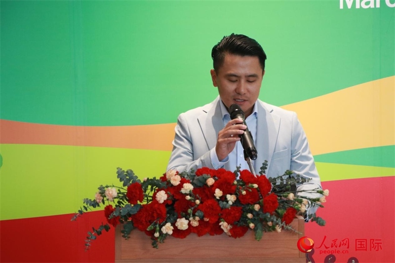 泰國華人青年商會(huì)會(huì)長刁刻佳發(fā)表講話。朱瀟逸攝