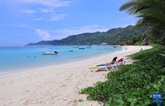 3月19日，游客在塞舌爾馬埃島海邊休閑。新華社記者 董江輝 攝