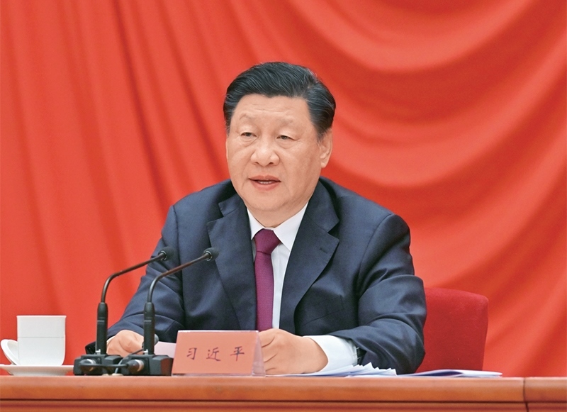 2022年5月10日，慶祝中國(guó)共產(chǎn)主義青年團(tuán)成立100周年大會(huì)在北京人民大會(huì)堂隆重舉行。中共中央總書記、國(guó)家主席、中央軍委主席習(xí)近平在大會(huì)上發(fā)表重要講話。 新華社記者 岳月偉/攝